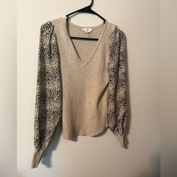 Entro Beige and Black Leopard Print Blouse - Picture 1 of 3